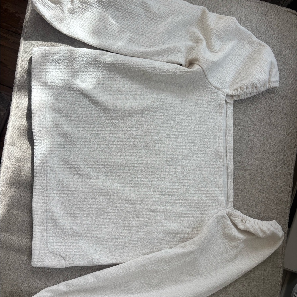 Madewell Cream Textured Knit Top